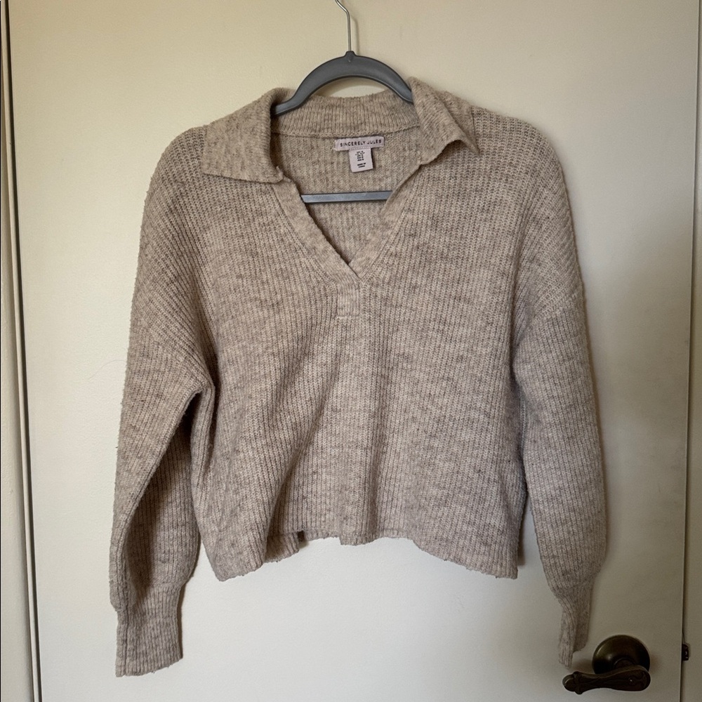 Sincerely Jules Cream Ribbed Sweater